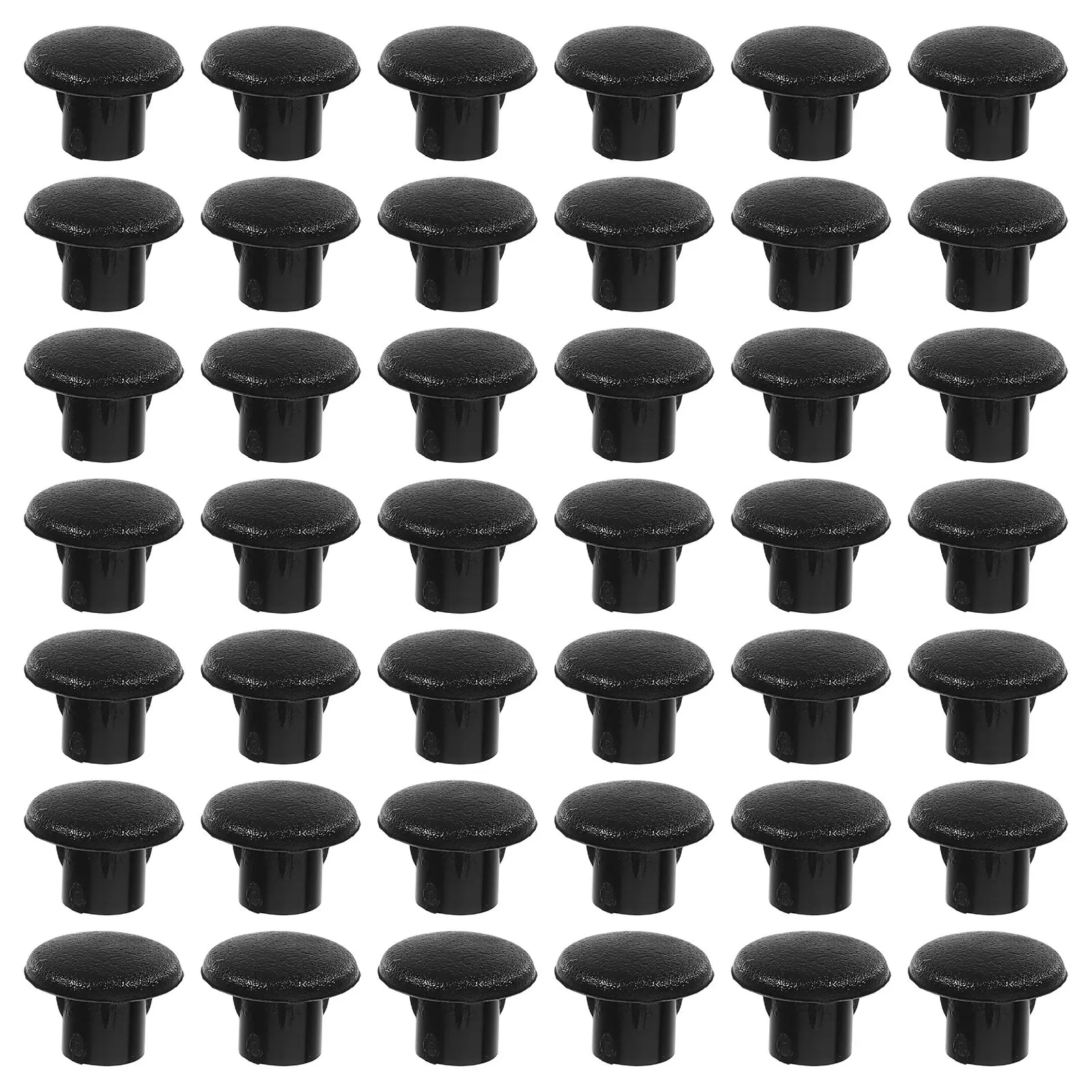 500Pcs Hole Plug Covers Round Plastic Screw Caps Panel Hole Plugs Button Tops for Cabinet Closet Shelf Furniture Black