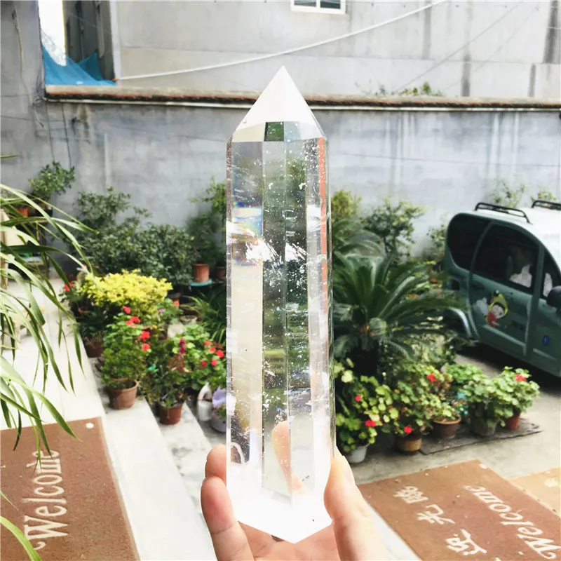 

Big size Clear Melting Stone Quartz Obelisk Crystal Wand Point Healing Fengshui for home decoration