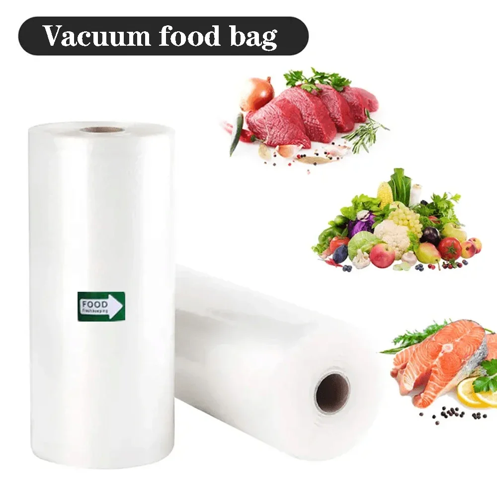 Sacos seladores a vácuo rolo de armazenamento de alimentos sous vide embalagem de cozinha 12-30cm de largura 5m de comprimento sacos herméticos de frescor