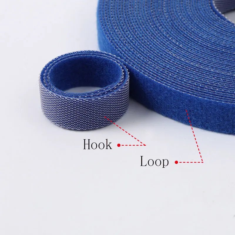 5M/Roll 10/15/20/25/30/50mm Double Side Hook and Loop Tape Reusable Fastening Tape Cable Ties for Diy Home Office Wire Bundling