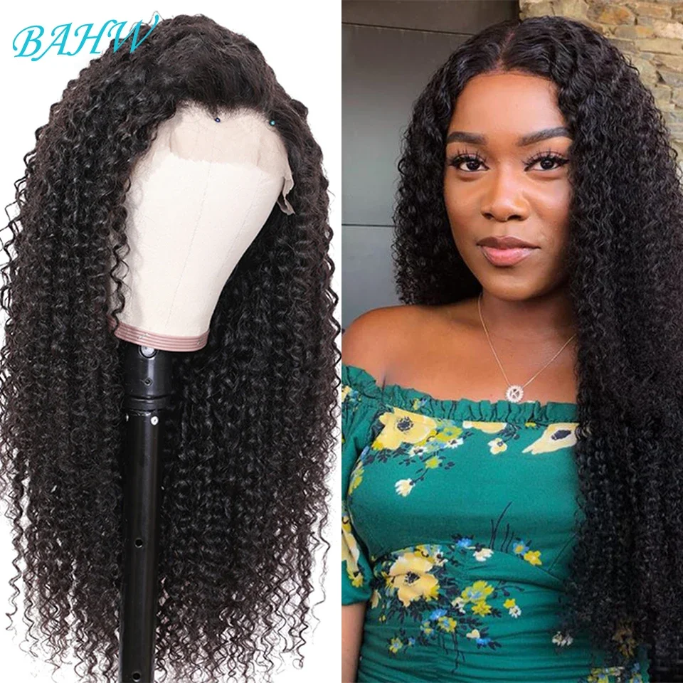 

Malaysian Kinky Curly 13x4 Lace Frontal Wig Pre-Plucked Human Hair Wigs with Baby Hair Natural Hairline 4x4 Lace Closure Wig