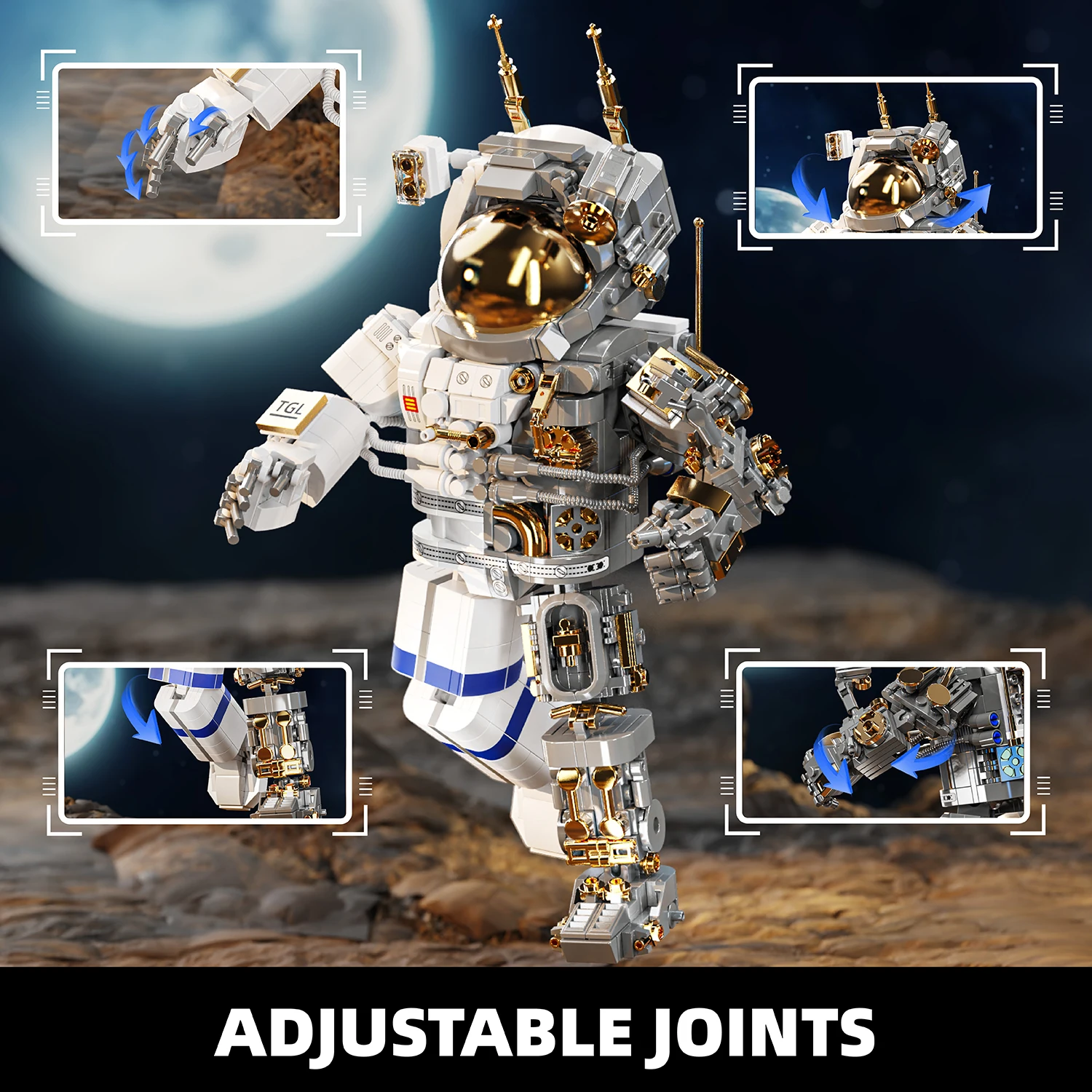 860pcs Ideas Astronaut Model Building Blocks Sets Halloween And Christmas Gifts Children\'S Toys Compatible With Legoed Particles