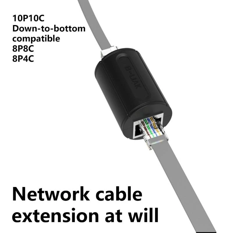 L4MD RJ48 Connectors Networking Extender Ethernet Cable Black RJ50 10P10C Adattatore femmina