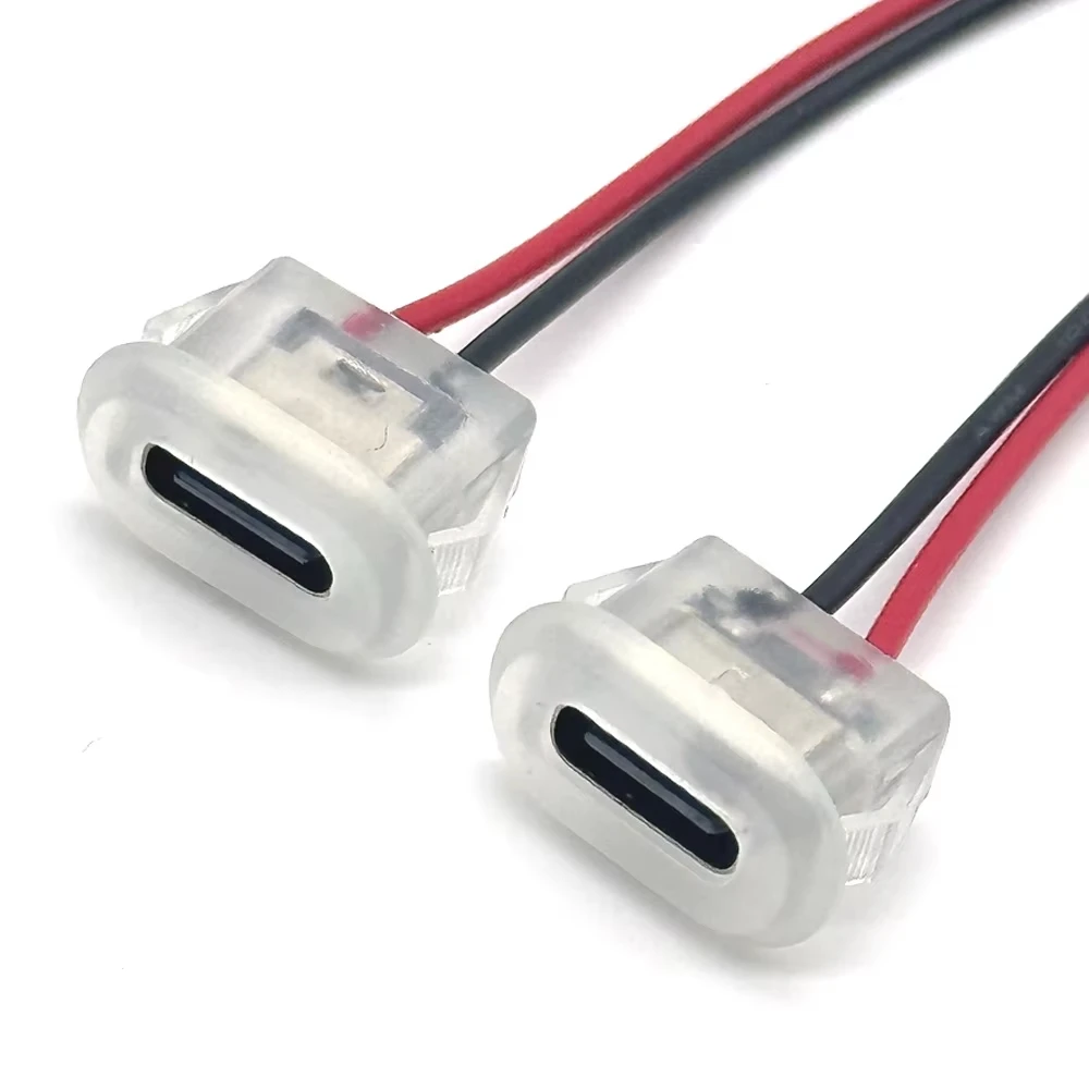 Wasserdichter USB-C-Buchsenstecker, Typ-C-Female-Connector, 2-poliger Schnellladeanschluss 3A, Stromverlängerungskabel, Crimp-Direktmontage, geeignet für Smartphones, Tablets, elektronische Geräte und industrielle Anwe – Detail 18