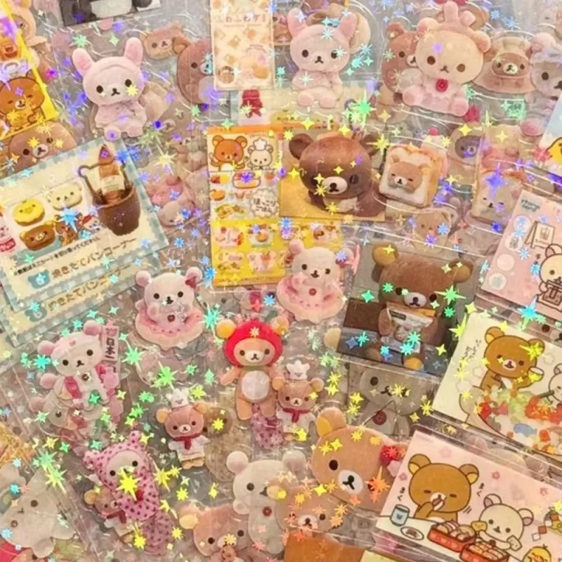 5 قطع الكرتون لطيف مرحبا كيتي Rilakkuma ملصقات يموت قطع ملصق أنيمي كتيبات المواد وامض الليزر ملصق لعبة طفل #1