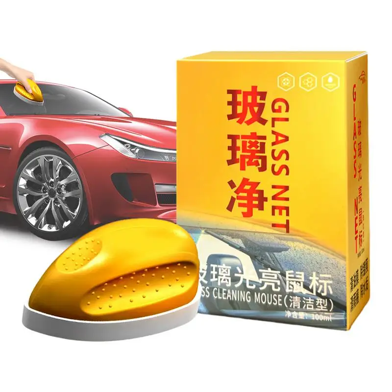 Car Glass Oil Film Remover Automotive Glass Sponge Cleaning Brush Front Inner Windshield Glass Oil Film Cleaner For Car Cleaning