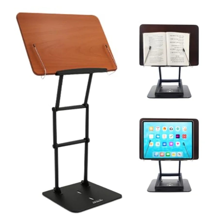 

Foldable Book Stand for Reading Adjustable Height Up to 17.8 with 13 × 8.7 Platform Lightweight 3.3 lb Portable Design in Black