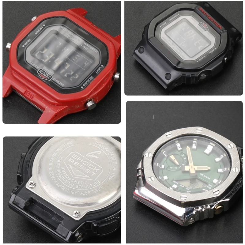 For Casio DW-5600 GW-M5610 GA-110 GA-120 GA-2100 Steel Rear Case Bezel Metal Movement Replace Inner Case Watch Accessories