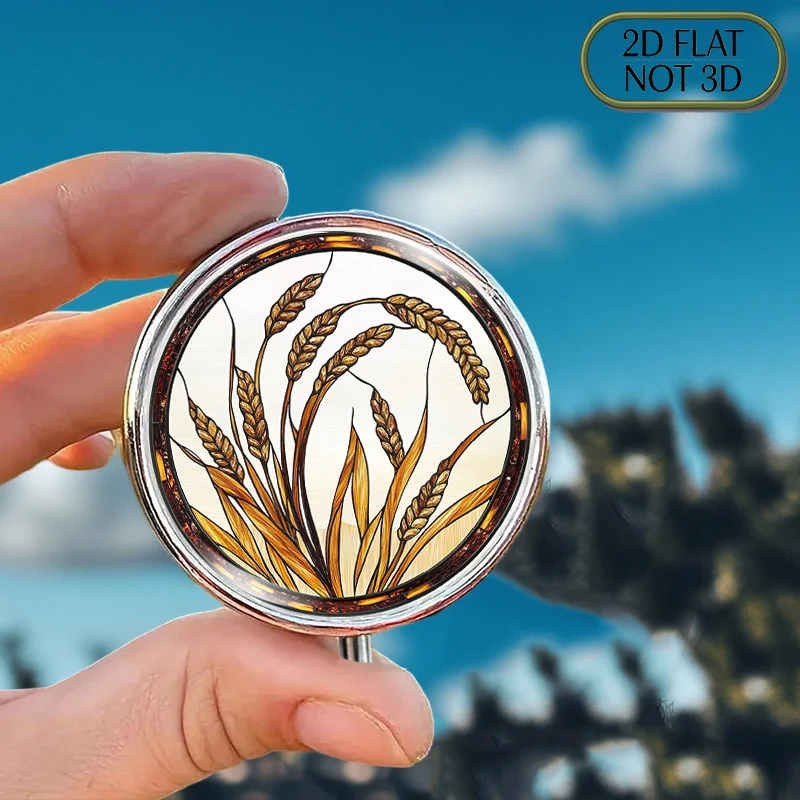A flat, portable, round metal pill box with a cut-out glass design is an elegant solution for storing your medication, vitamins, and small accessories in a stylish manner. It's perfect for travel or as a summer gift for a loved one.
