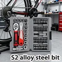 48Pcs/set tools Ratchet Socket Set 1/4 Adjustable Socket Wrench Screwdriver Bit Set Household Hand Car Repair Tool Set