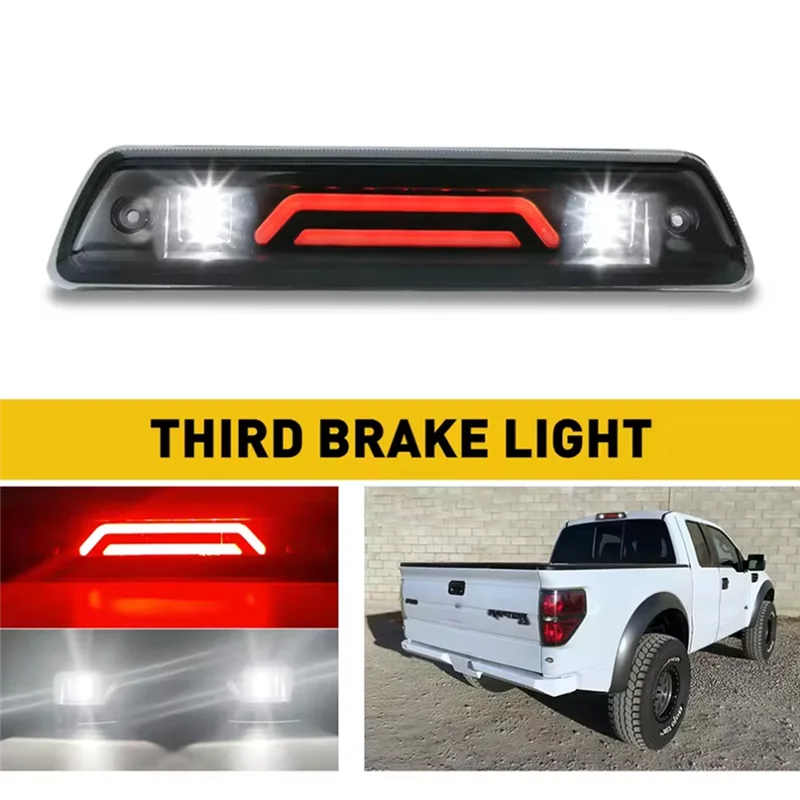 

N26R-Red White LED Smoke Third 3Rd Brake Light For Ford F150 F-150 2009 2010 2011 2012 2013 2014 Accessories Tail Rear Lamp