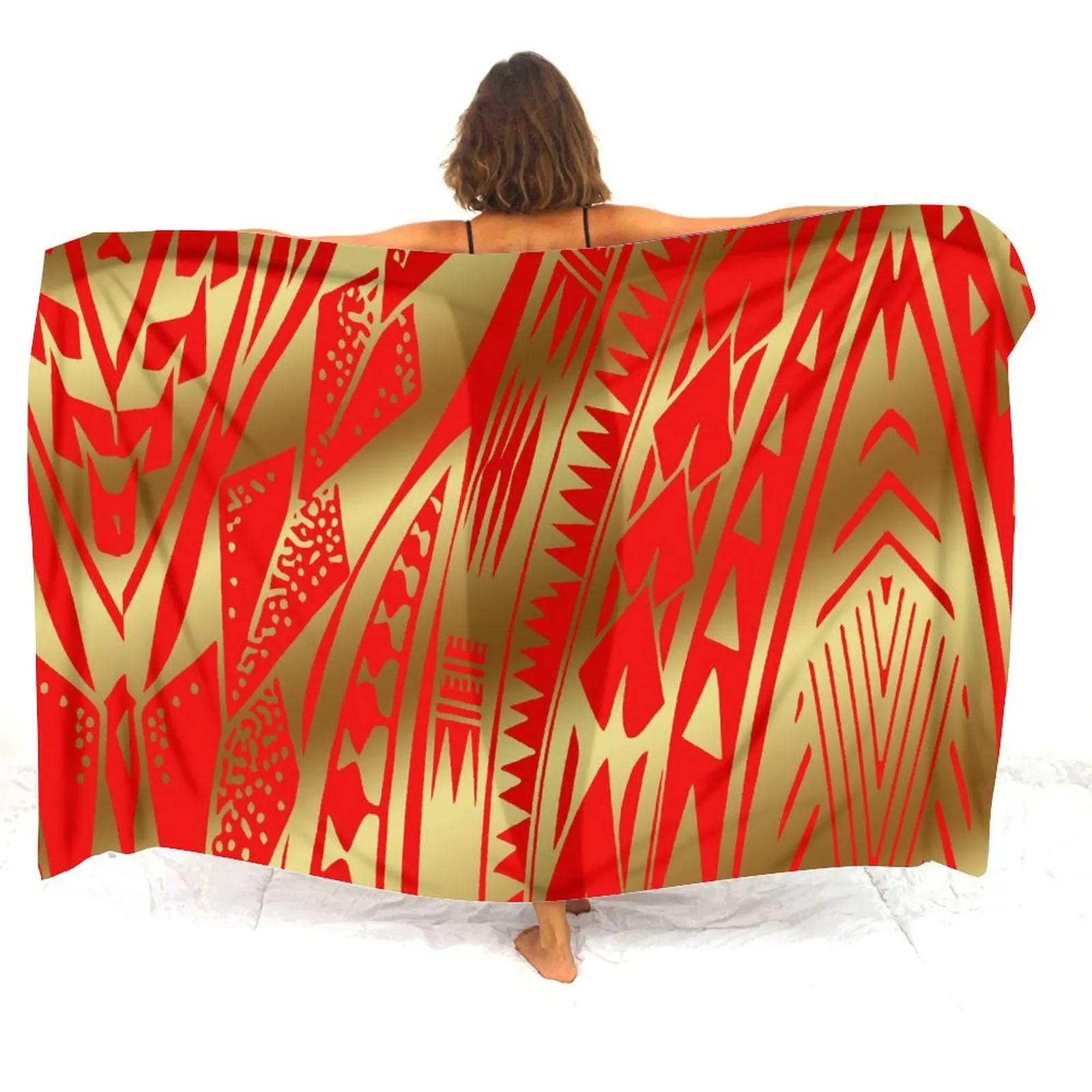 Polynesian Women'S Sarong Sun Protection Shawl Cape Sarong Apron Sarong Silk Scarf Can Be Customized With Personalized Patterns
