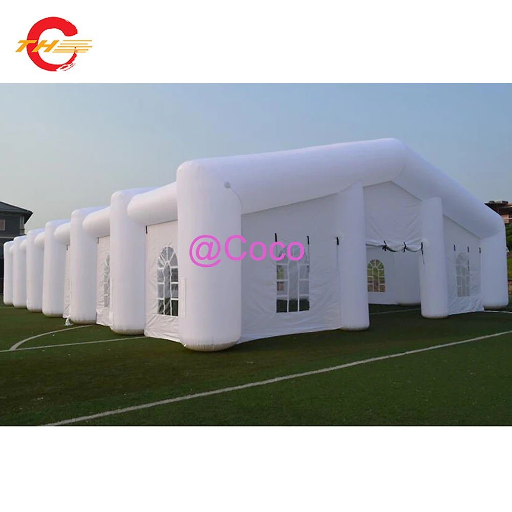 nave aerea veloce a porta, tenda gonfiabile personalizzata 12x6x4m/12x8x4m, tenda bianca, tenda gonfiabile gigante durevole oxford con luce a LED