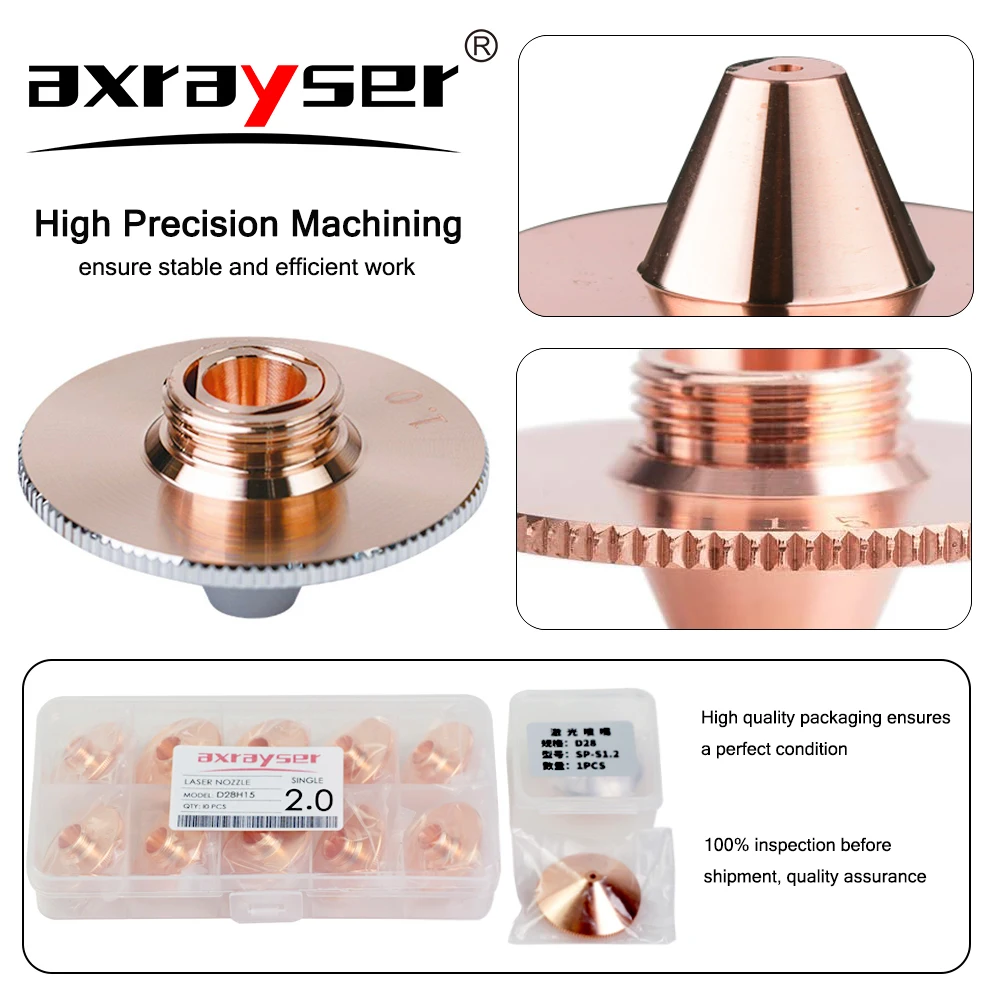 Dysza laserowa typu C pojedyncza dwuwarstwowa D28/32mm H11 H15 M11 dla HANS Precitec Raytools maszyna do cięcia włókien Consumab