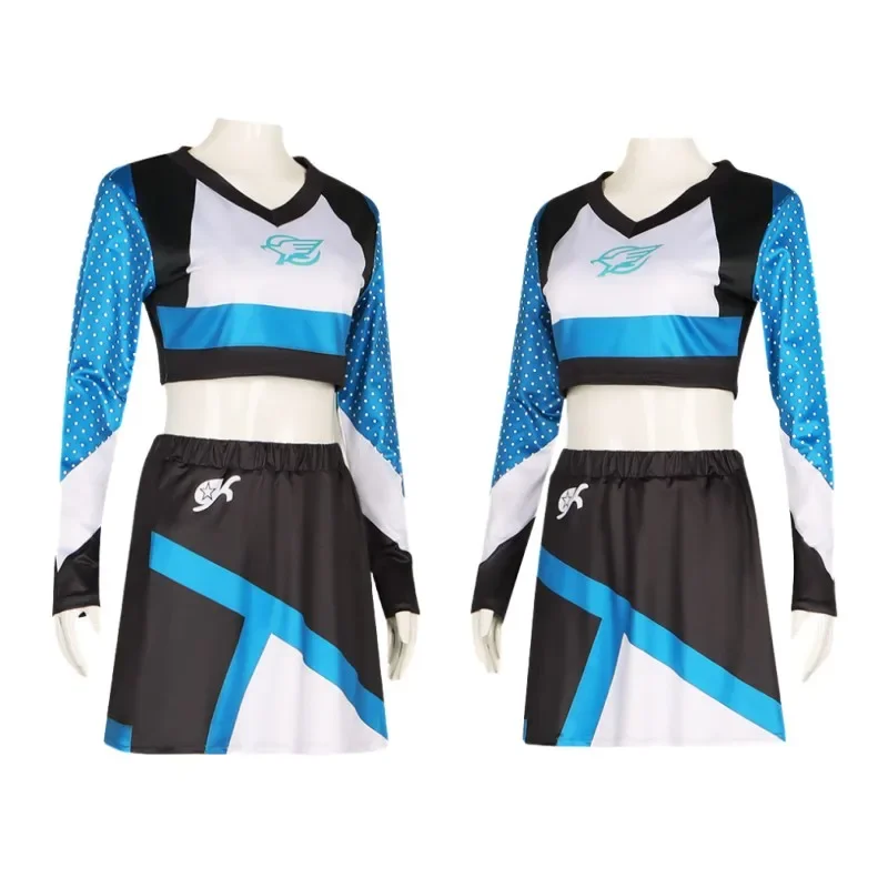 Movie TV Halloween Party Cosplay Costume Euphoria Cheerleading Uniform Top Skirt for Women Girl Performance Cloth