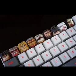 Anime Attack on Titan Eren Jaeger Levi Ackerman Cosplay Keycap Keyboard Cap Cartoon Decoration Kforce Keyboards Hat Xmas Gift