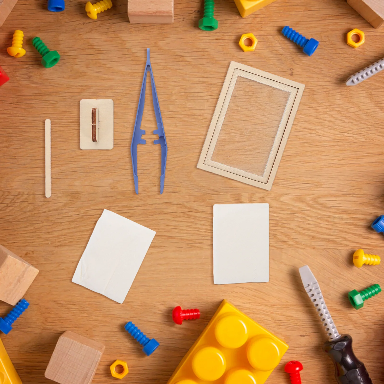 مجموعة واحدة من أدوات صنع الورق DIY للأطفال، مجموعة حرف يدوية تعليمية عتيقة للأطفال مع إطارات خشبية إبداعية