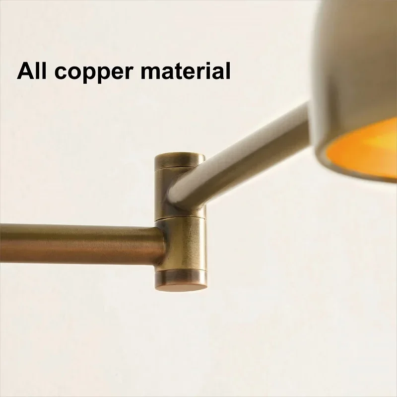 Retro Bedroom Bedside Reading Light LED Brass Rocker Lamp Living Room Background wall Creative Corridor Atmosphere Lamp