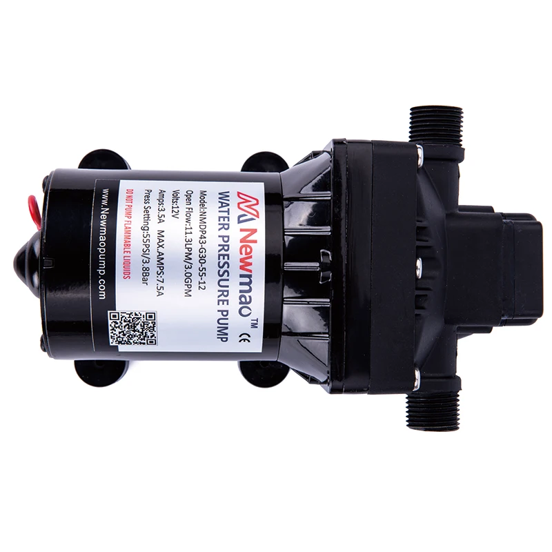 Newmao 42 Series 12V Fresh RV Water Pump 11.30l/min Electric Switch 6 Ft [1.8 M] Suction 55 PSI / 3.8 Bar Low Pressure For RV view 4