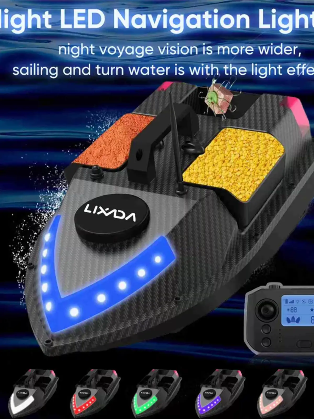 NIEUWE 12000 mAh GPS Visaas Boot Draadloze Voerboot met Grote Voercontainer Automatische Voerboot met 400-500 M Afstandsbediening Bereik