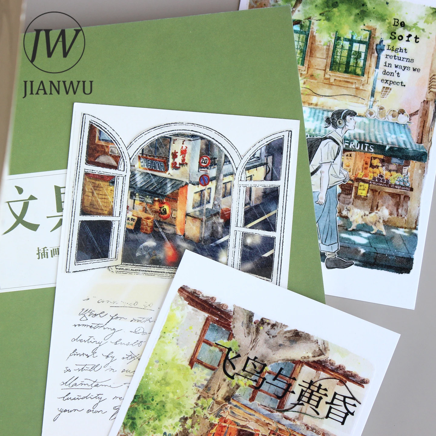 JIANWU 100 مللي متر * 5.36 متر خمر الحياة شارع المشهد المشهد المواد الكولاج سجل القصاصات PET الشريط الإبداعية لتقوم بها بنفسك مجلة القرطاسية #1