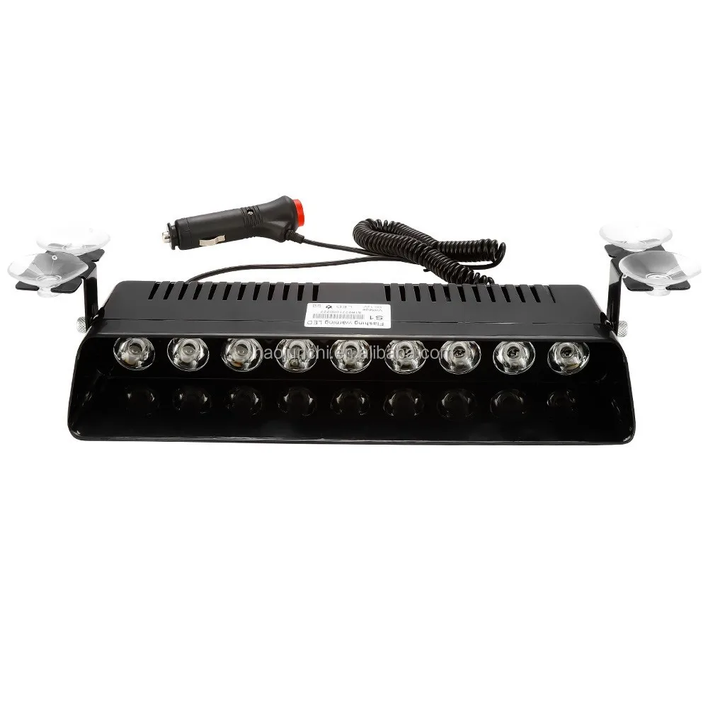 S1 9 LED Car Warning S Strobe Flashlights Emergency Dashboard Indicator 12V Suction Cup Flash