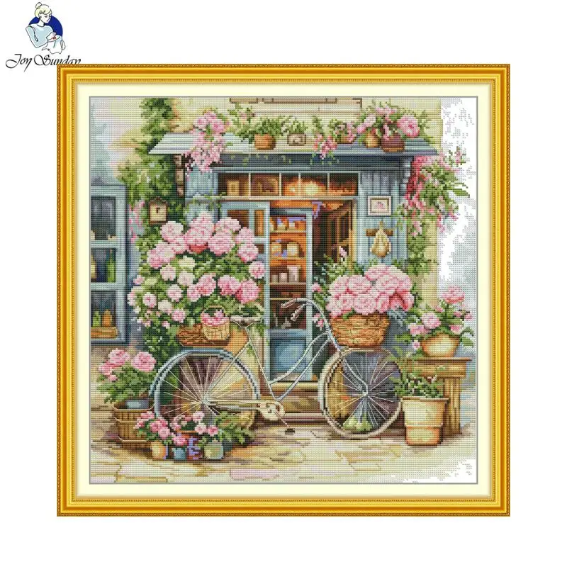 

Joy Sunday Florists Pattern Cross Stitch Kit Home Decoration Gift Factory Outlet DMC 16CT 14CT 11CT Hand Embroidery