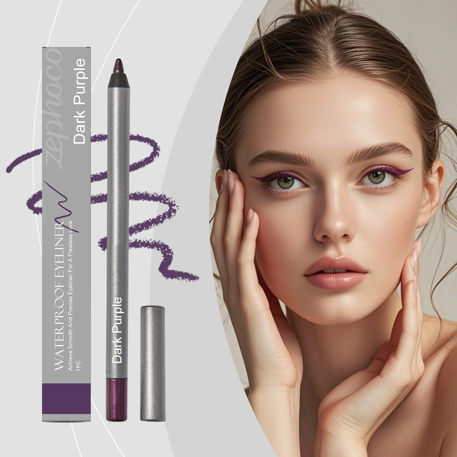 

Zephoco Glitter Eyeliner Waterproof Long Lasting Quick Dry Ultra-Fine Eyeliner Matte Gel Eyeliner Pencil Eye Makeup Cosmetics