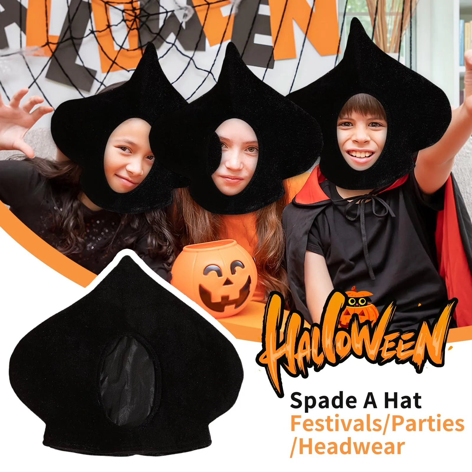 

Spades Card Suit Top Hat - Gothic Halloween Costume Accessory for Cosplay, Magic Shows, or Casino-Themed Parties