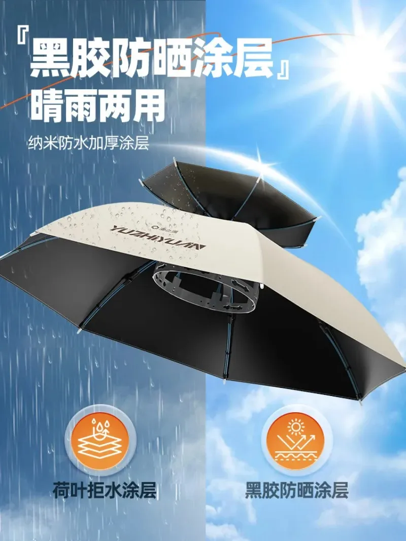 Umbrella hat Head-mounted umbrella Fishing special head Bamboo hat Umbrella Head-mounted sun hat