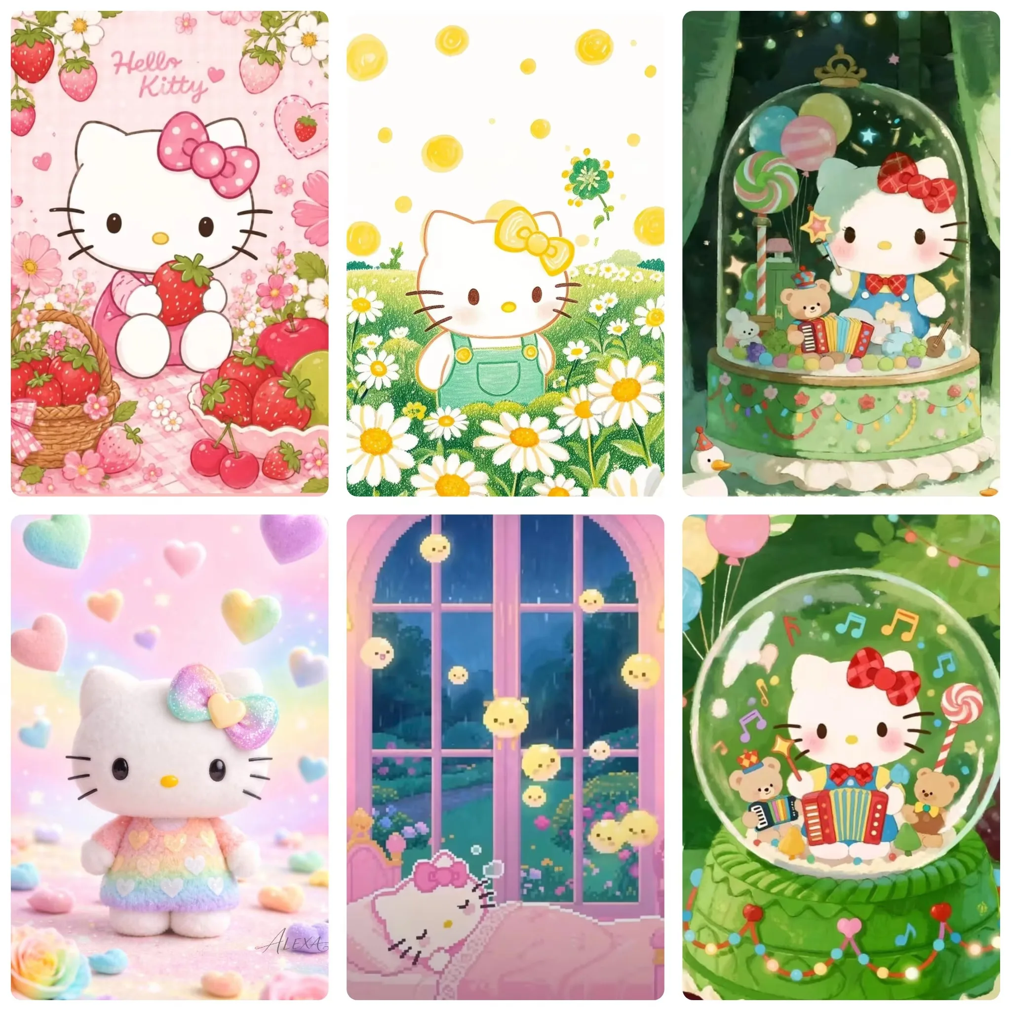 Diamond Painting Cute Hello Kitty Mosaic Handmade Art Round/Square Diamonds Exquisite Gift Home Decor