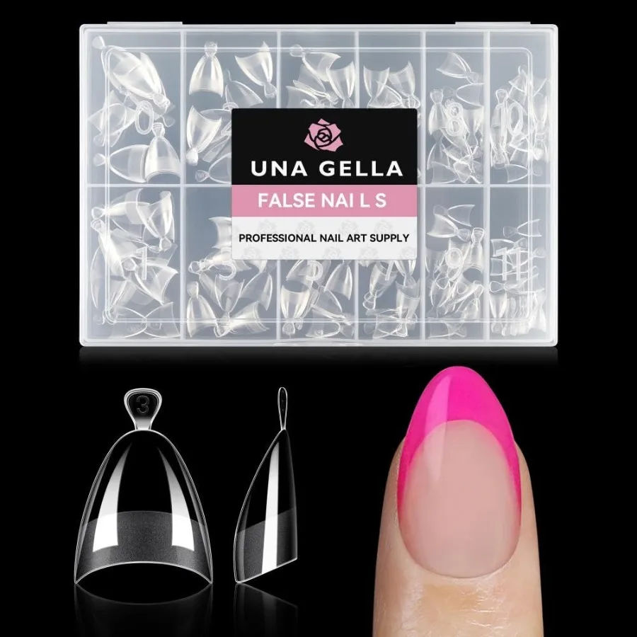 

Almond Gel Nail Tips Short: Half Cover Almond Shape Nail Tips Matte 216pcs Clear Gelly Tips for Saving Nail Extension DIY Nail