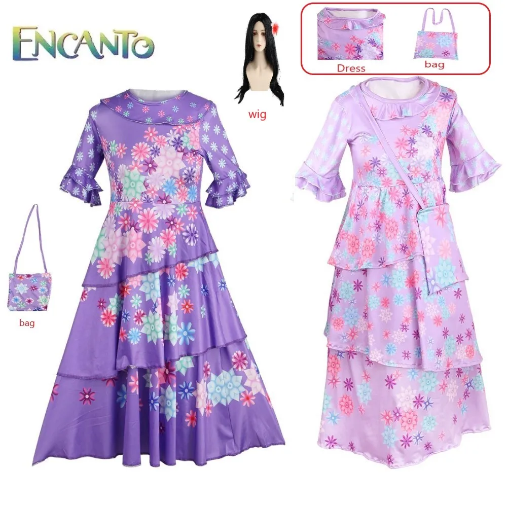 Encanto Isabella Cosplay Costume Isabella Encanto Dress wig women Adults and children dress Halloween Carnival Suit