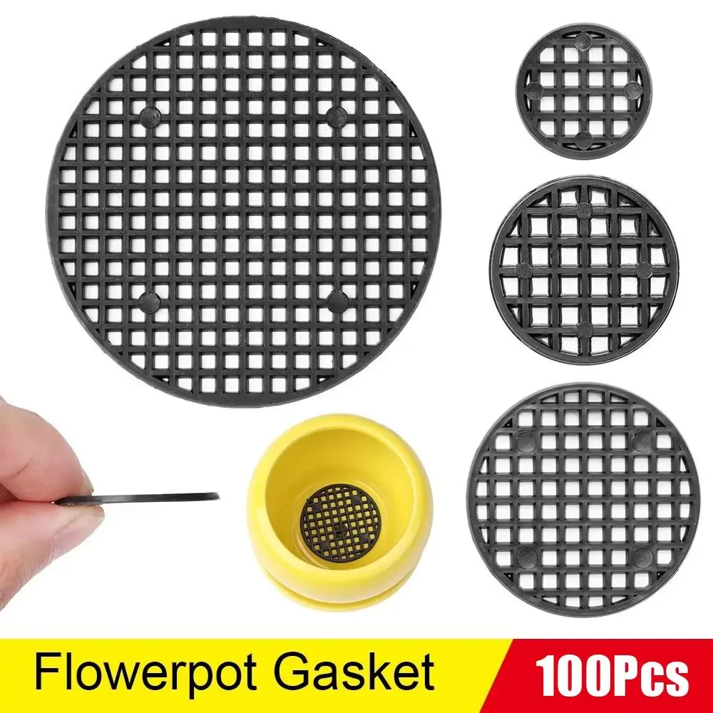 100/200/300Pcs Leak-proof Anti-corrosion Flowerpot Gasket Plastic Round Gardening Accessories Grid Bottom Pad Breathable