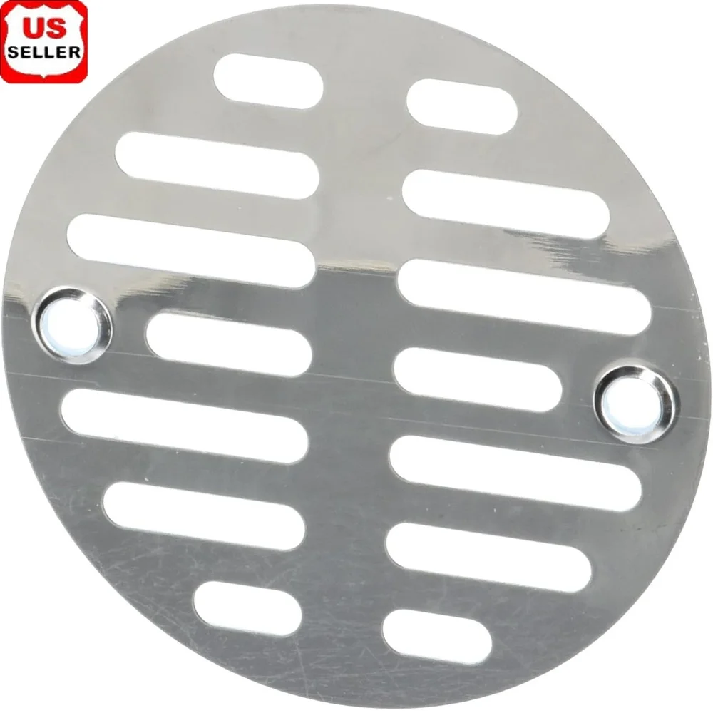 

3-1/2 дюйма хромированная сливная решетка для душа, сменная крышка с винтами, устойчивое к атмосферным воздействиям дренажное решение из нержавеющей стали