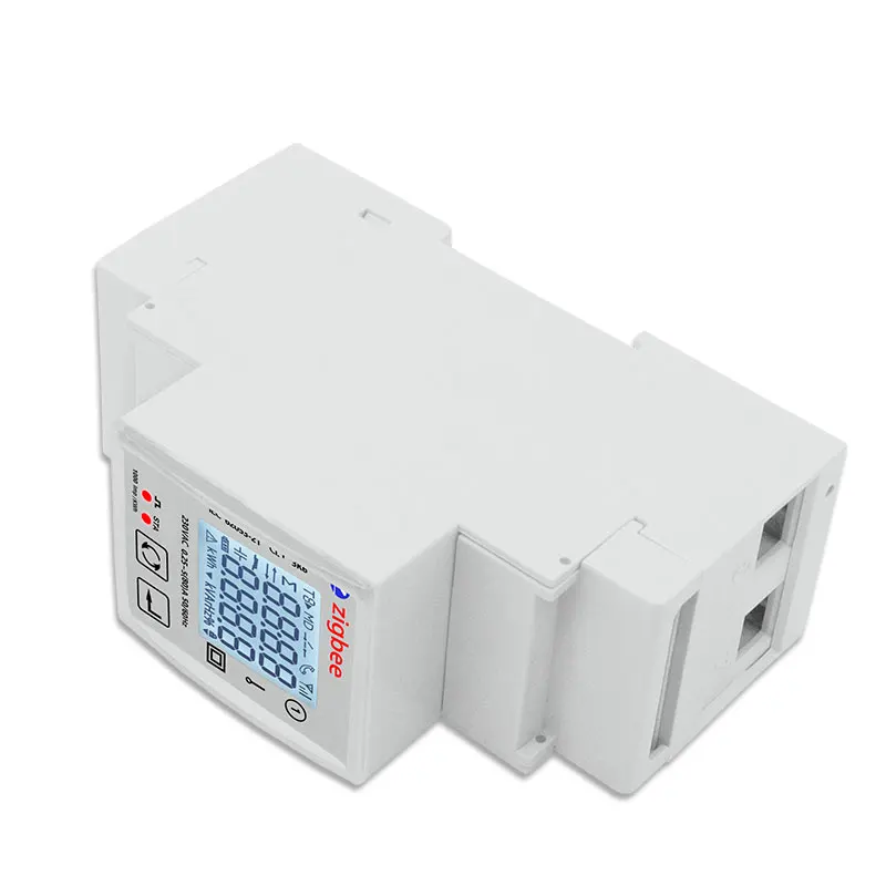 Smart ZigBee Energy Meter Single Phase 80A Din Rail Power Monitor KWh Wattmeter Voltmeter Ampermeter 110V 230V 50/60Hz