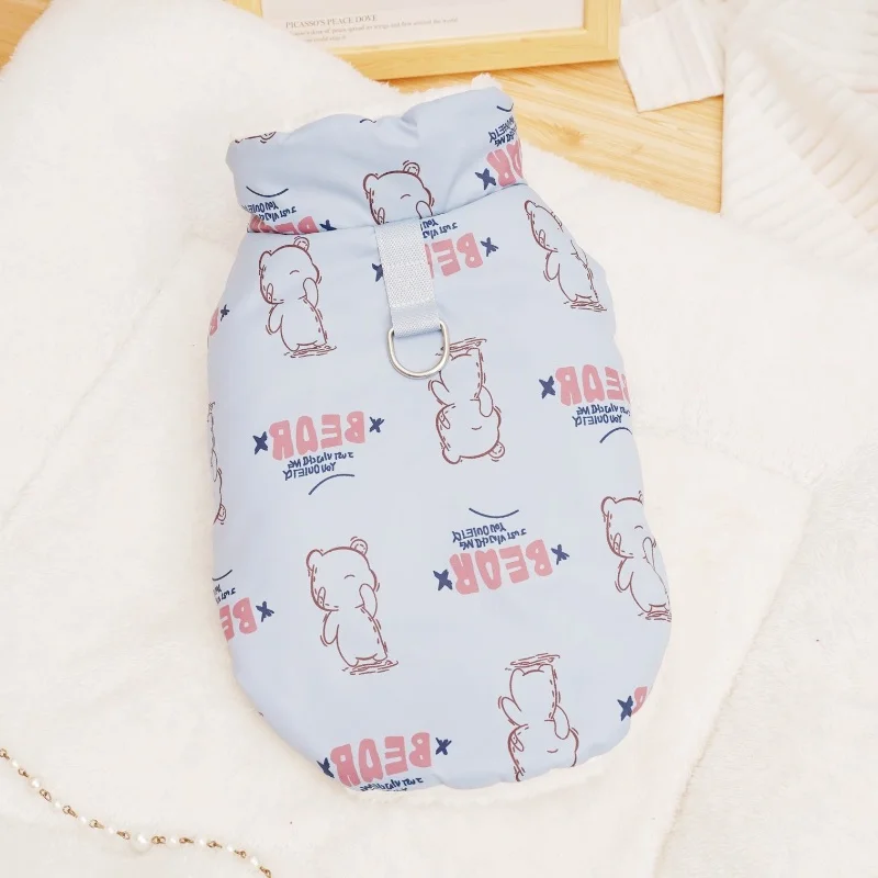 Fashion Print Dog Down Jacket Cute Soft Dog Clothes Winter Cat Jacket Coat Warm Puppy Costume Chihuahua French Bulldog Clothes