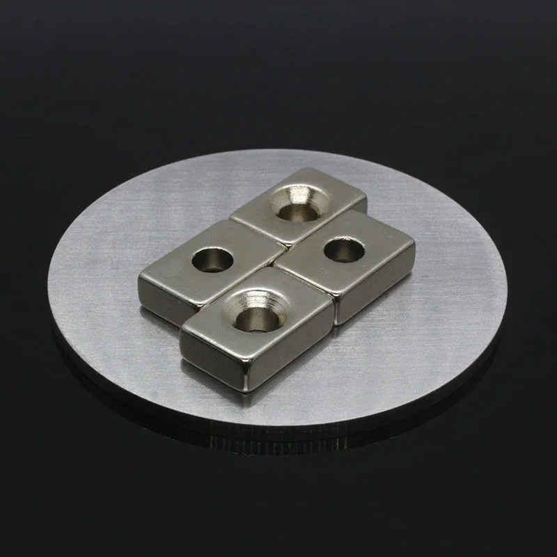 15x10x5-4mm Strong Magnet 15x10x5 hole 4mm Block  Magnet 15x10x5mm-4mm For Home Refrigerators, Offices DIY 15*10*5-4 mm