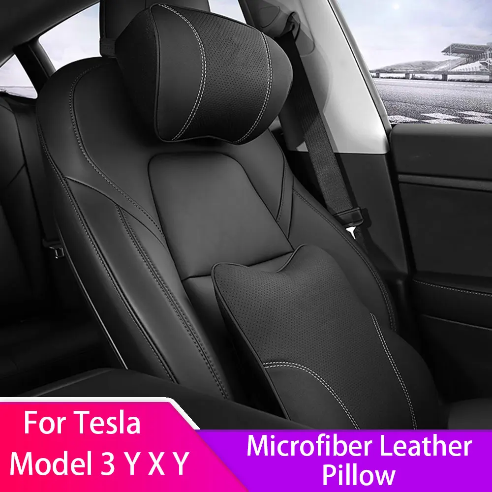 Car Neck Pillows Headrest Pillow For Tesla Model 3 Y S X Washable Soft Cushion 1PC