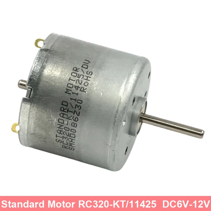 Standard Motor RC320-KT/11425 DC 6V 9V 12V 8300RPM Micro 24mm Round Electric Spindle Solar Power Motor 15mm Long Shaft