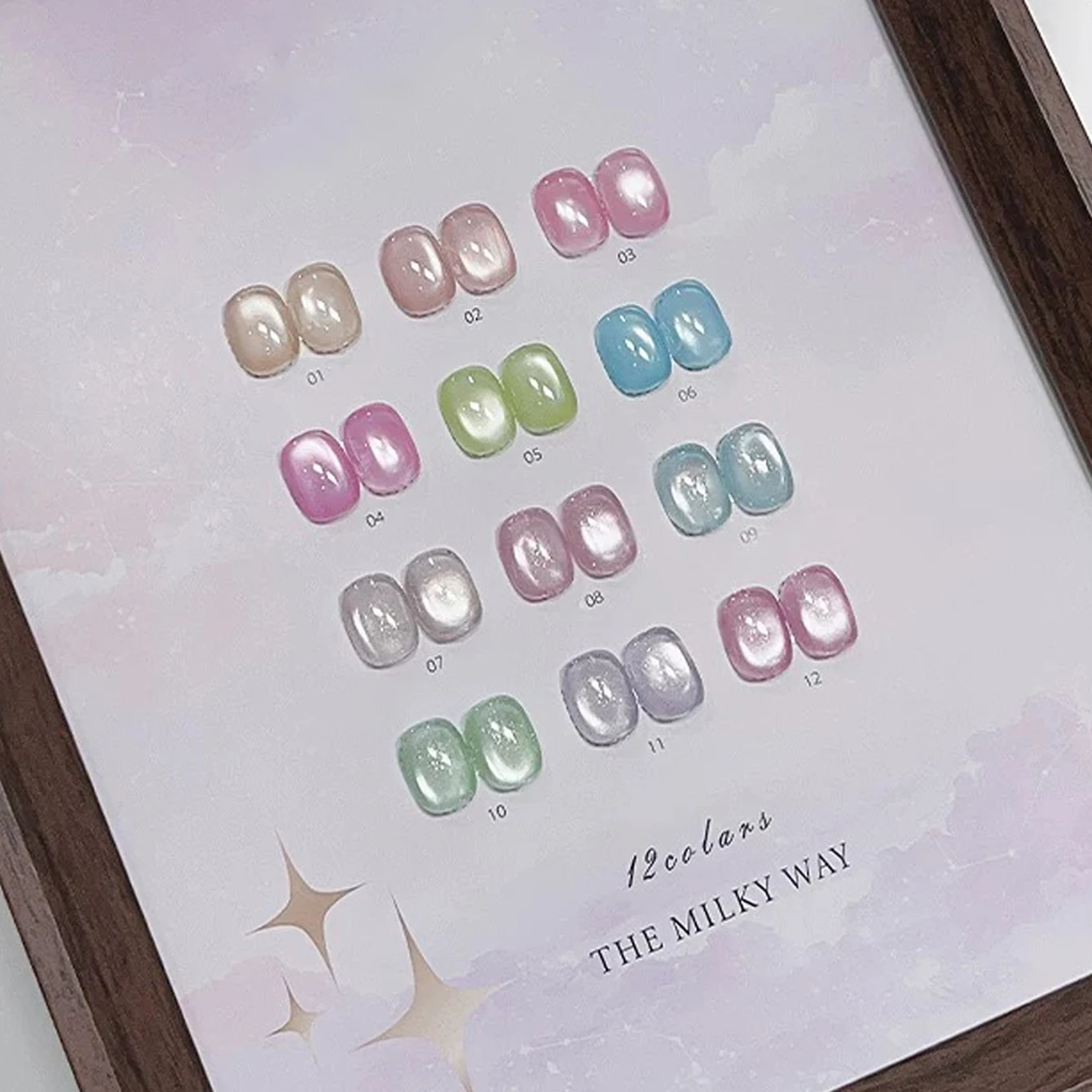 12 STUKS Set 2025 Nieuwe Nail Art Zodiac Aurora Sprankelende Cat Eye Kleurrijke Meteor Kristalglas Gel Nagellak, Duurt voor 28 Dagen