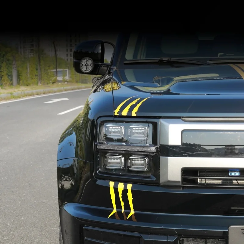Fit for GWM Haval H10 2026 Car Headlights Eyebrow Monster Claws Personalized Stickers Car Exterior Decoration Modification Parts