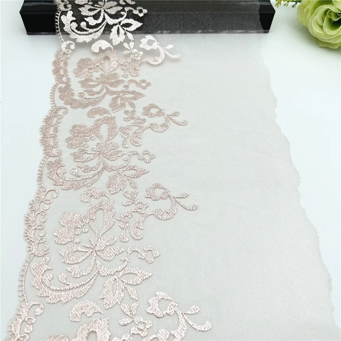 3y/lot Width7 7/8 inch (20cm) Skin Shimmer Foil Embroidery Lace Trim Skirt Hem Clothes Sewing Material DIY Apparel Dress Fabric