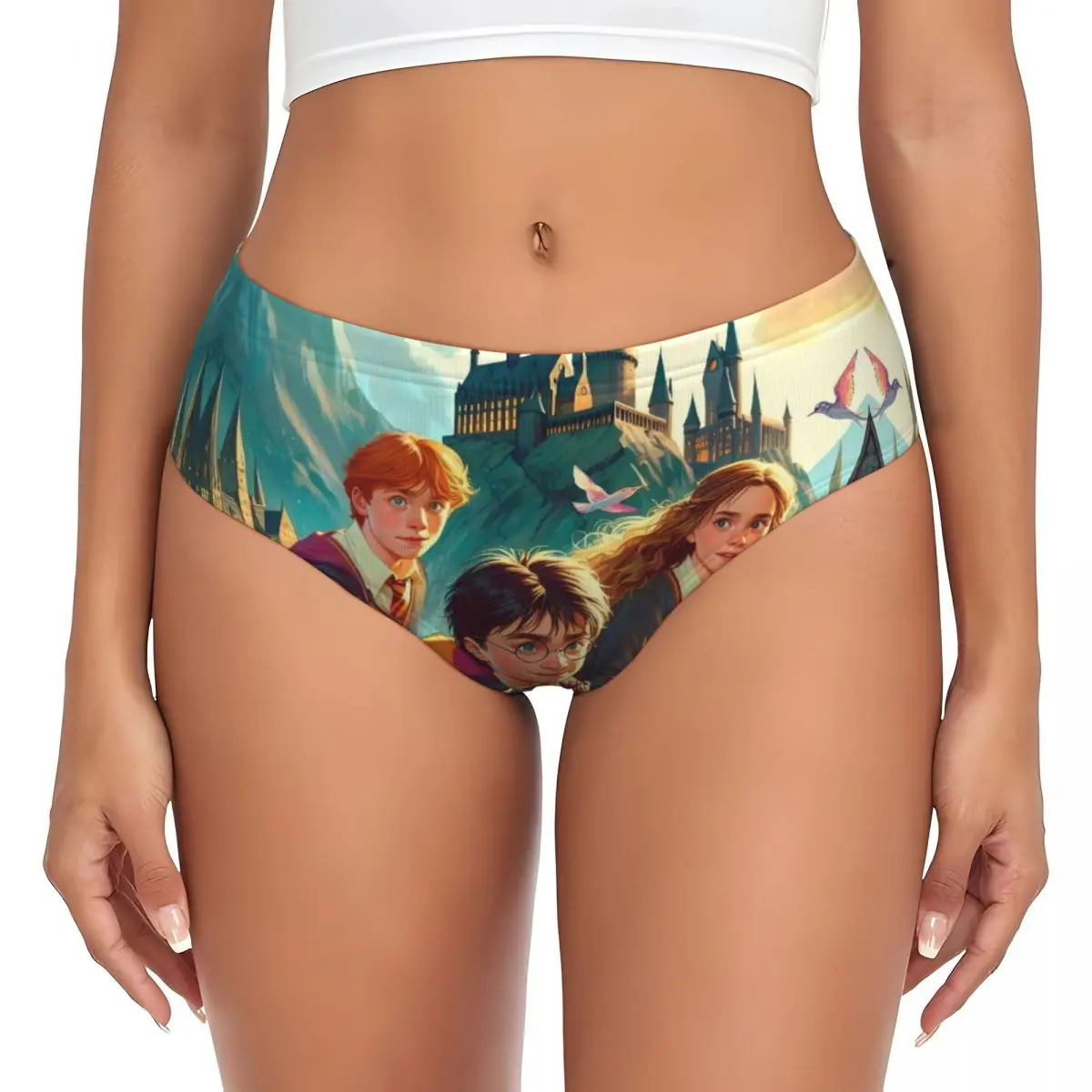 Custom H-Harryes Cartoons Comics Printing Brief Panties Womens Breathable Stretch Underwear