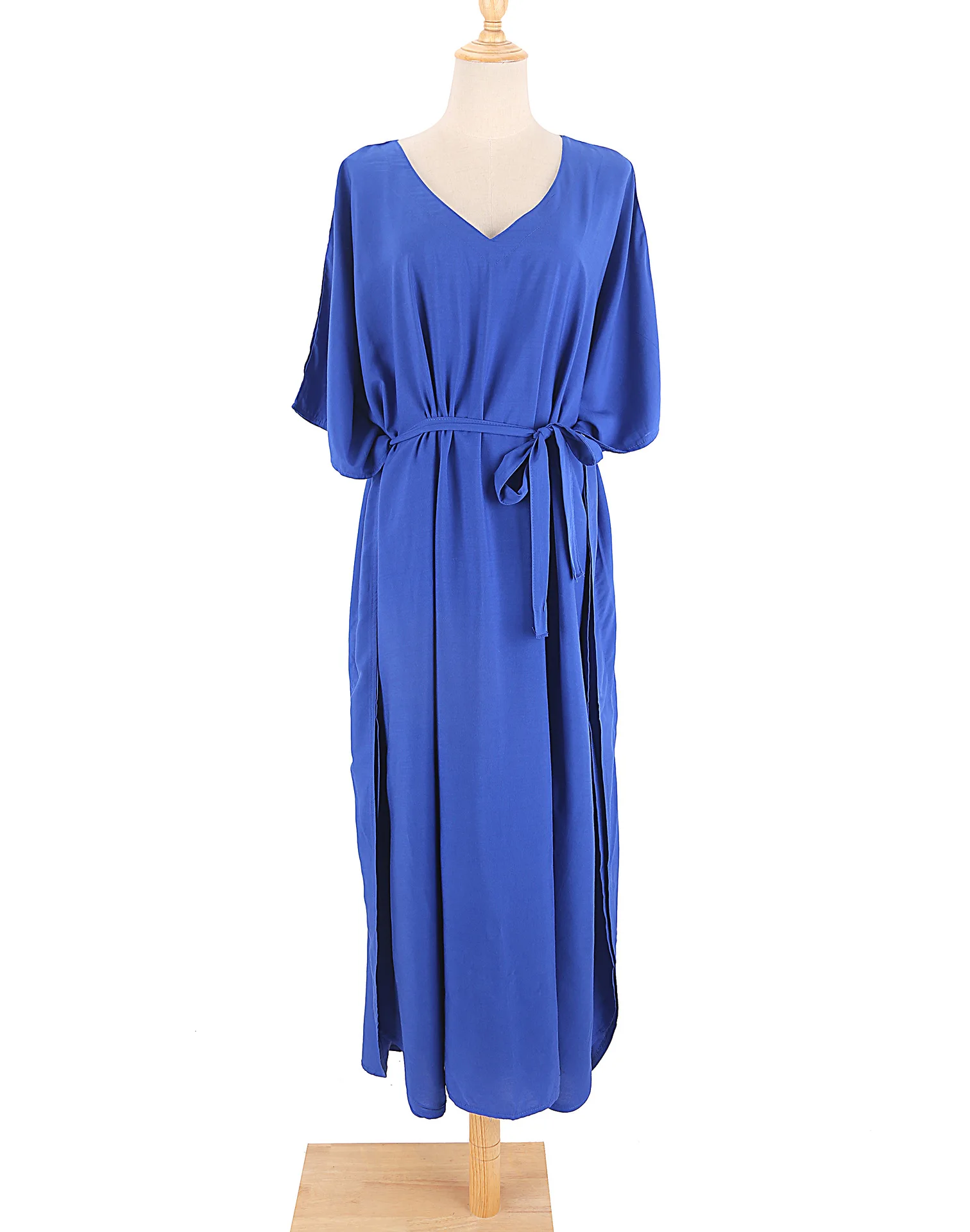 فضفاض نمط الصلبة بيكيني Cover طويل كيمونو مثير الستر الصيف شاطئ فستان المرأة ملابس الشاطئ لباس سباحة التستر رداء دي بلاج