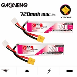 1-5Pcs/Set GAONENG GNB 2S HV Lipo Battery Max 200C 720mAh 7.6V XT30U-F Plug For RC FPV Whoop Frame Kit Tinywhoop Racing Drone