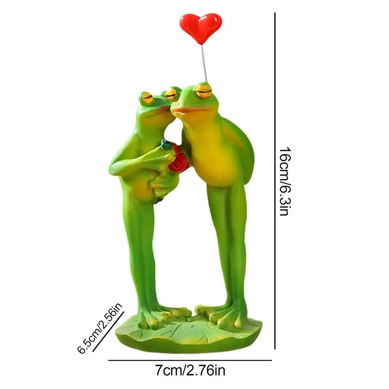 Estatuilla de pareja de ranas, adorno de estatua de escritorio, figuritas decorativas de animales abstractos, estatuas de mesa para mesa de casa, estatua pequeña