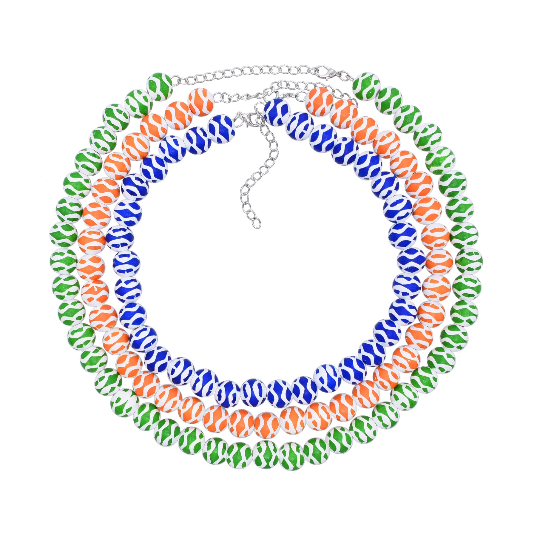 

Комплект ожерелья из 3 предметов, летние модные шарики, аксессуар для пляжного отдыха, многослойное колье-колье для женщин