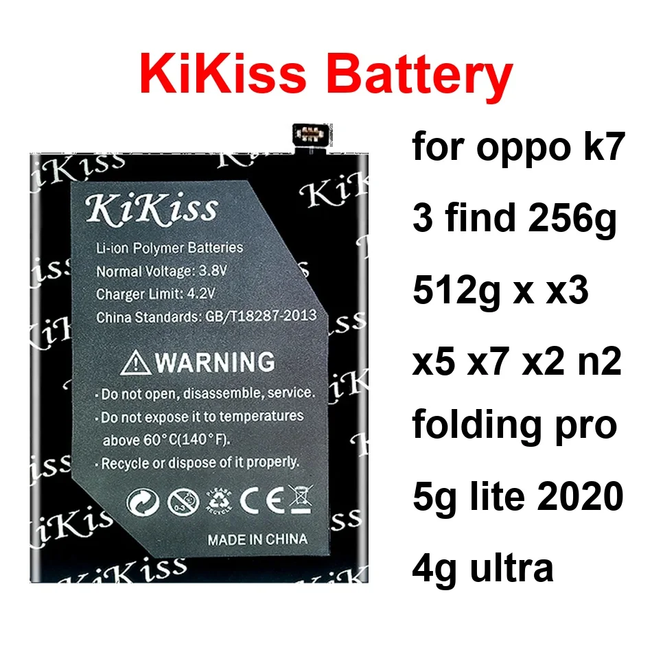

Аккумулятор BLPA37 BLP891 BLP755 ёмкостью 2400-5300 мАч для Oppo K7 3, Find 256G 512G, X, X3, X5, X7, X2, N2, Folding Pro 5G Lite 2020, 4G Ultra
