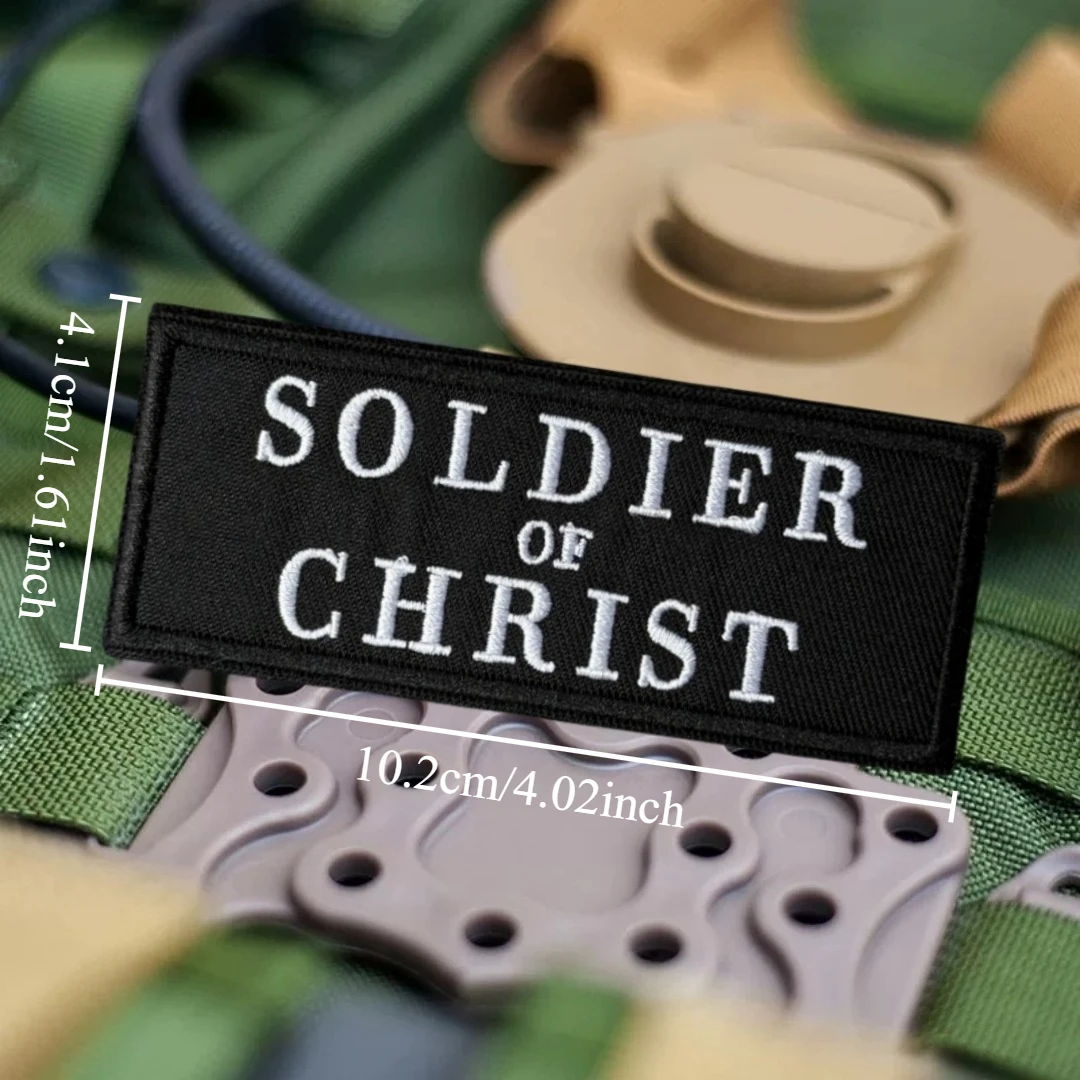 SOLDIER OF CHRIST Patch Embroi - Patch Morale Tactical Military Hook Loop 评论和价格